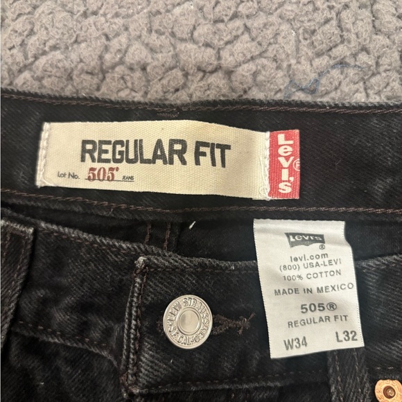Levi's Men's Straight Jeans - Charcoal Black - Picture 3 of 4